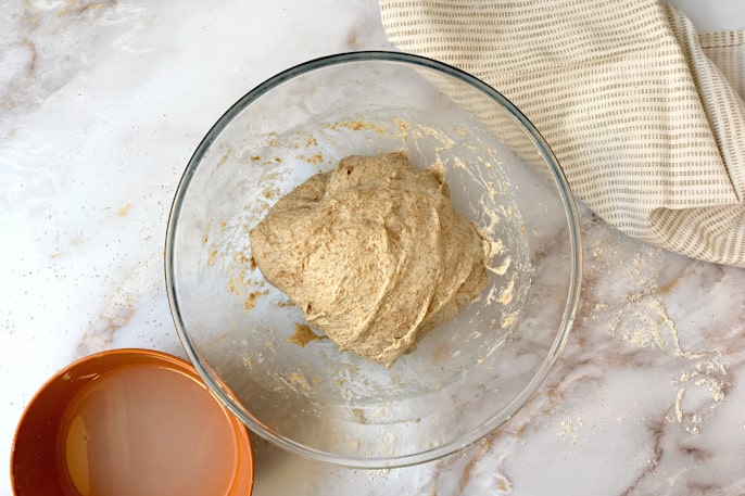 recipe whole grain sourdough bread during folds