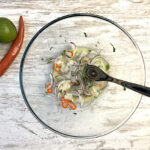 mixing ceviche